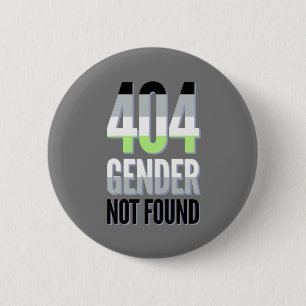 404 Gender Not Found Agender Pride Button