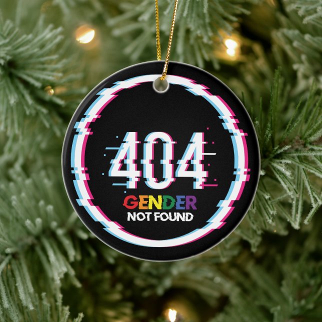 404 Gender Not Found | Funny LGBTQ | Pride Ceramic Tree Decoration (Tree)