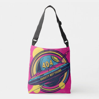 404 Gravity Not Found – Retro Space Pop Art Crossbody Bag
