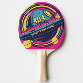 404 Gravity Not Found – Retro Space Pop Art Ping Pong Paddle