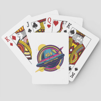404 Gravity Not Found – Retro Space Pop Art Playing Cards