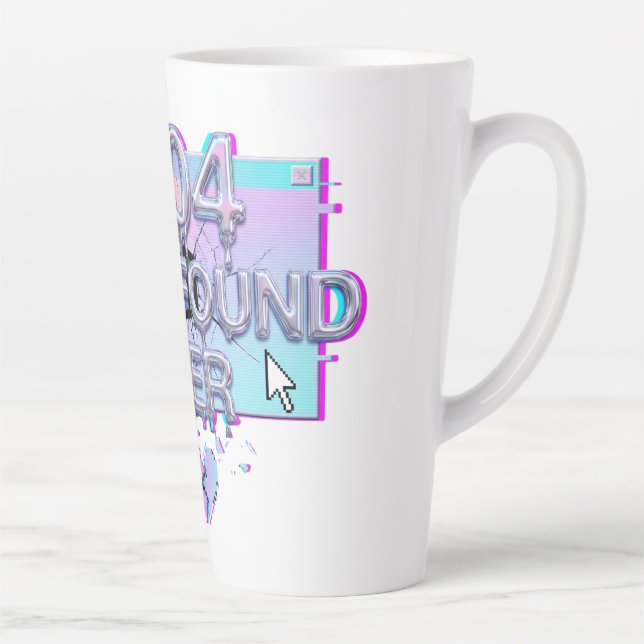 404 Not Found Her Y2K Glitch Funny Breakup Single  Latte Mug (Right)