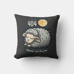 404 Sleep Not Found - Cute Cartoon Sheep Cushion