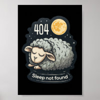 404 Sleep Not Found - Cute Cartoon Sheep