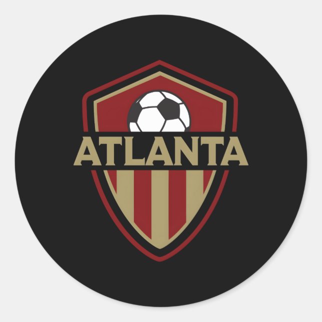 404 United Atlanta Soccer Ball Badge Jersey Classic Round Sticker (Front)