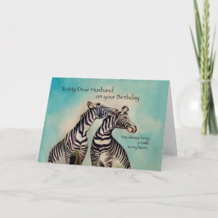 4089 Husband Birthday Zebras Card