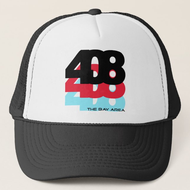 408 Area Code Trucker Hat (Front)