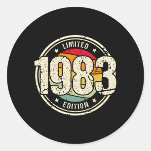 40 1983 40Th Classic Round Sticker