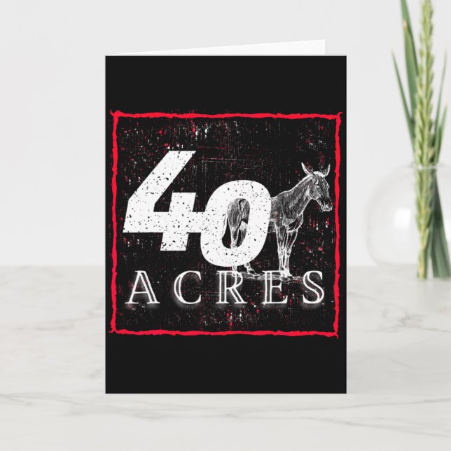 40 Acres And A Mule Black History T Shirt  Card (Front)