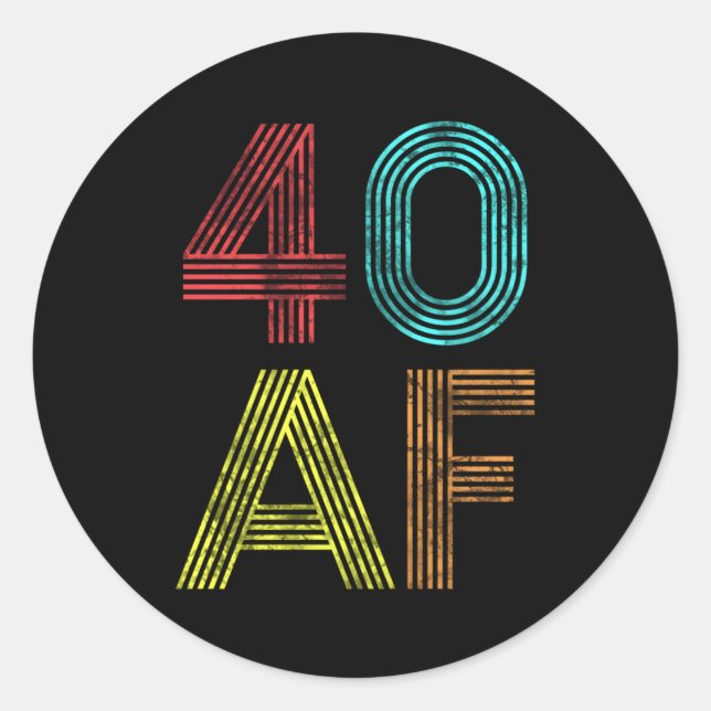 40 Af 40Th 1979 40 Classic Round Sticker (Front)