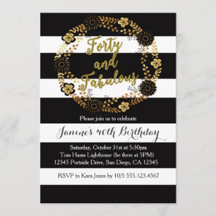 40 and Fabulous 40th Birthday Invitation