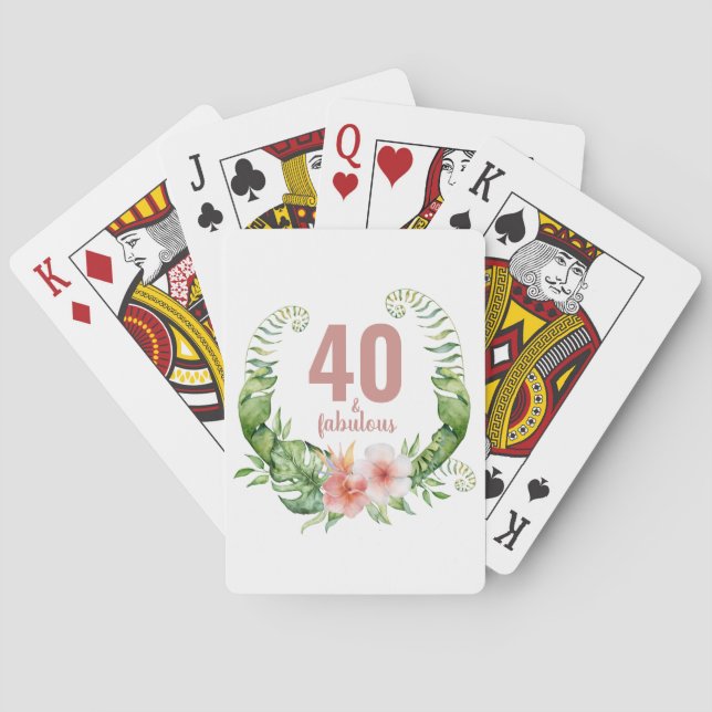 40 and fabulous 40th birthday party playing cards (Back)
