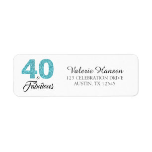 40 and Fabulous 40th Birthday Return Address Label