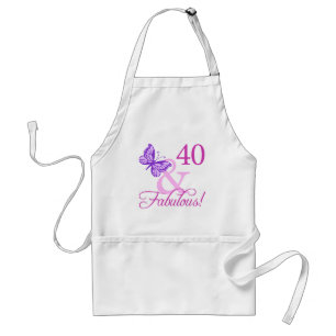 40 And Fabulous Birthday Gifts (Plum) Standard Apron