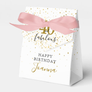 40 and Fabulous Birthday Gold and Black Elegant Favour Box