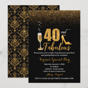40 and Fabulous Birthday Invitation for Women