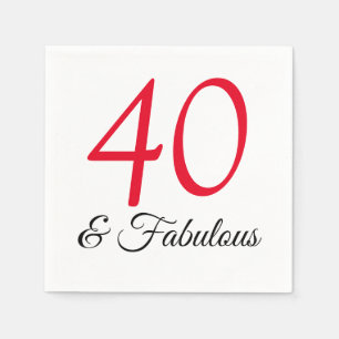 40 and Fabulous birthday napkins