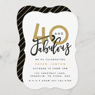 40 and fabulous birthday party invitation