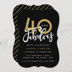 40 and fabulous birthday party invitation