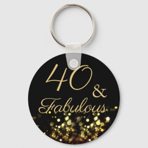 40 and Fabulous Birthday Party Key Ring