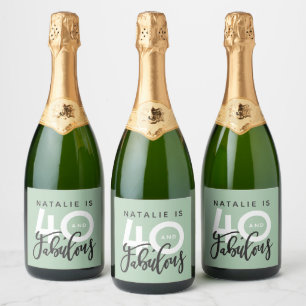 40 and fabulous birthday party label