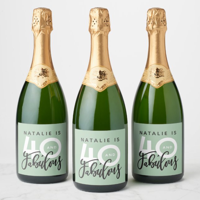 40 and fabulous birthday party label (Bottles)