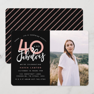 40 and fabulous birthday party photo invitation