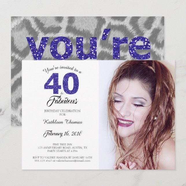 40 and Fabulous Birthday Party Photo Invitation (Front/Back)