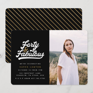 40 and fabulous birthday party photo invitation