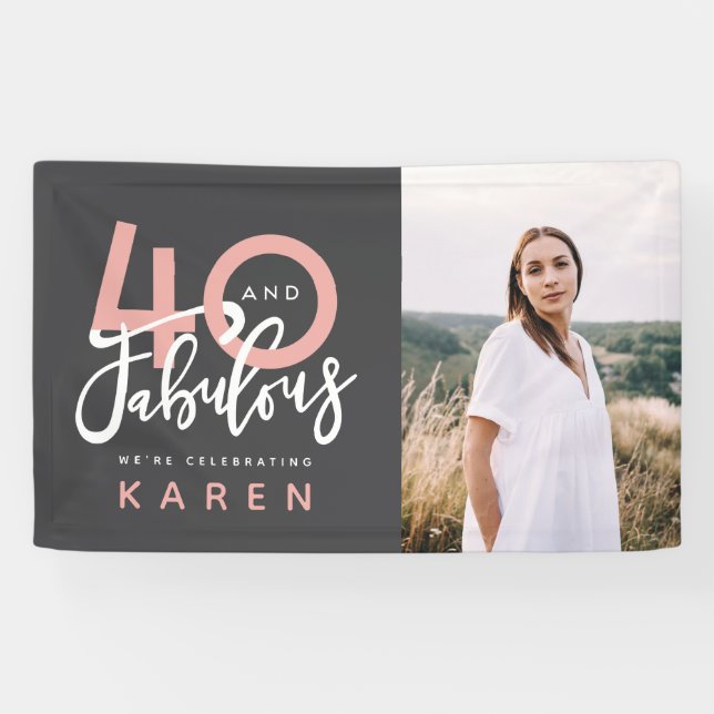 40 and fabulous birthday photo banner (Horizontal)