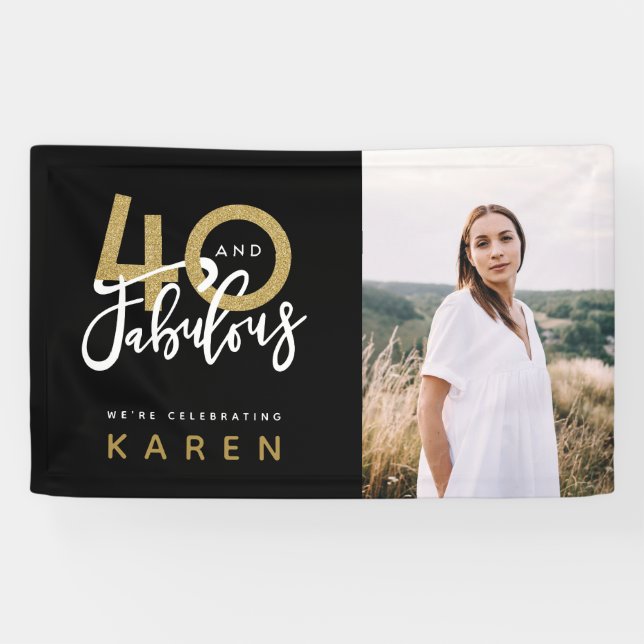 40 and fabulous birthday photo banner (Horizontal)