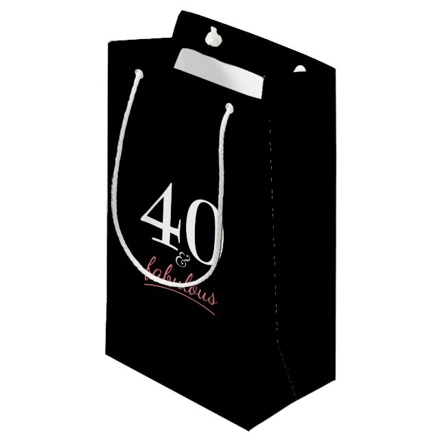 40 and Fabulous Birthday Small Gift Bag (Front Angled)