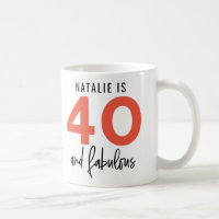 40 and fabulous bold typography gift