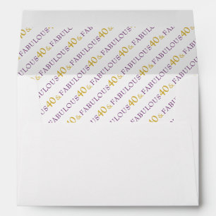 40 and Fabulous Elegant 40th Birthday Party Envelo Envelope