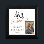 40 and Fabulous Elegant 40th Birthday Photo Gift Box<br><div class="desc">40 and Fabulous Elegant 40th Birthday Photo gift box. Add your name and photo.</div>