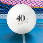 40 and Fabulous Elegant Script 40th Birthday Ping Pong Ball<br><div class="desc">40 and Fabulous Elegant Script 40th Birthday Ping Pong Ball. The design has a fun quote 40 and Fabulous in a trendy black and golden script. You can change the age number.</div>