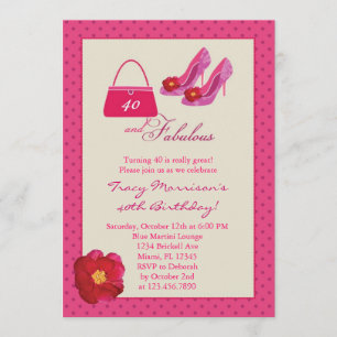40 and Fabulous Fashion Birthday Invitation