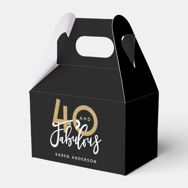 40 and fabulous  favour box (Front Side)