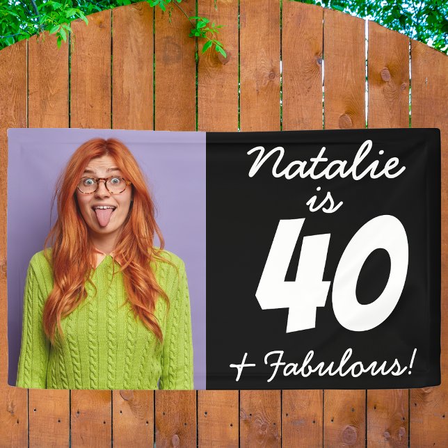 40 And Fabulous Funny Personalised Photo Birthday Banner (Creator Uploaded)