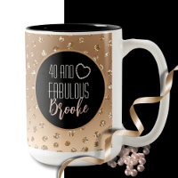 40 and Fabulous Glam Chic Girly Gold Black Blush