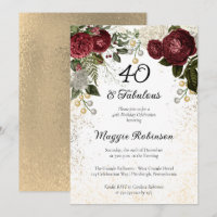 40 and Fabulous Glam Rose Floral Birthday Party