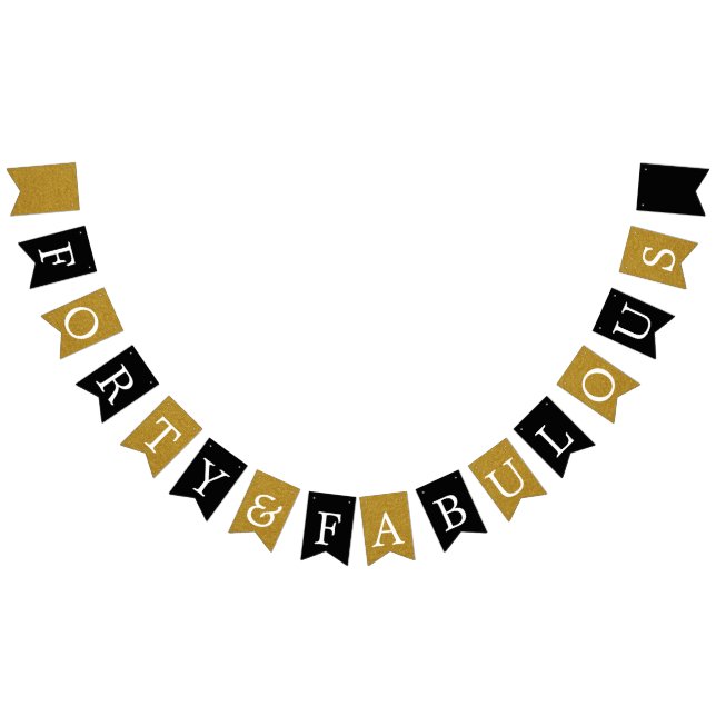 40 and Fabulous Gold Foil Birthday Banner (All)