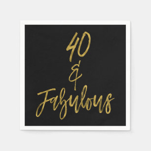 40 and Fabulous Gold Foil Birthday Napkins