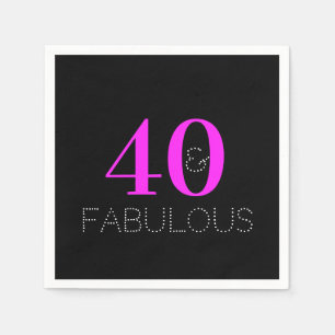 40 and fabulous   Modern Birthday Party Napkin