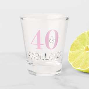 40 and fabulous   Modern Pink Birthday Party Favou Shot Glass