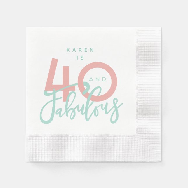 40 and fabulous napkin (Front)