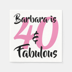 40 and Fabulous Personalised Birthday Party Napkin