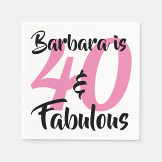 40 and Fabulous Personalised Birthday Party Napkin