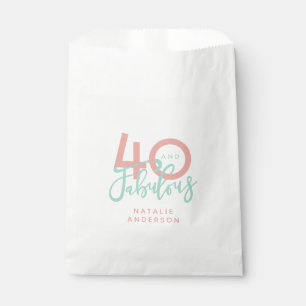 40 and fabulous pink and mint girly birthday favour bags