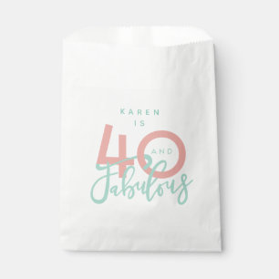 40 and fabulous pink girly birthday party favour bags